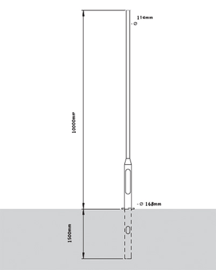 10 Meter Tubular Steel Rooted Column - Steel City Lighting