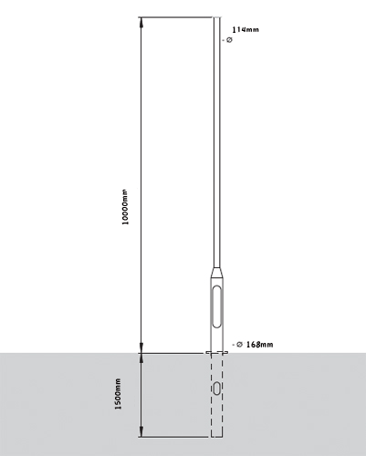 10 Meter Tubular Steel Rooted Column - Steel City Lighting