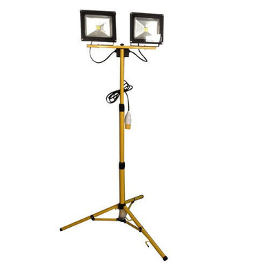 Floodlights - 2 X 30 Watt 110-230 Volt LED Portable Floodlights C/W 1.8 Metre Tripod