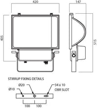 Floodlights - 250 Watt Metal Halide IP65 Floodlight With Coloured Lamp