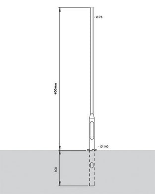 Floodlights - 4 Meter Tubular Steel Rooted Column