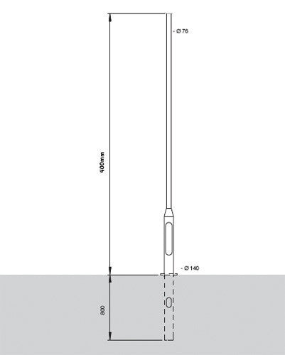 Floodlights - 4 Meter Tubular Steel Rooted Column