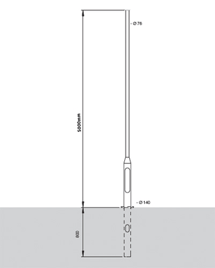 Floodlights - 5 Meter Tubular Steel Rooted Column