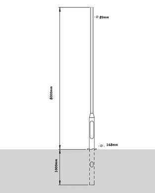 Floodlights - 8 Meter Tubular Steel Rooted Column