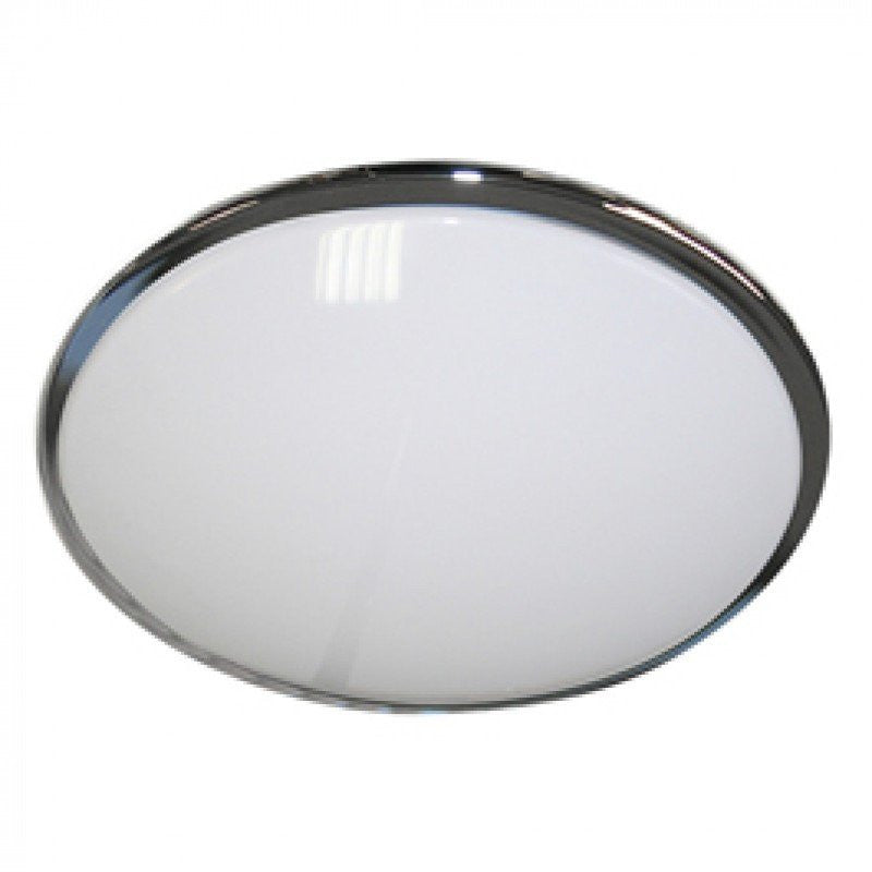 Indoor Bulkhead Lights - 28 Watt 2D Round Luminaire, Chrome Trim With Opal Diffuser