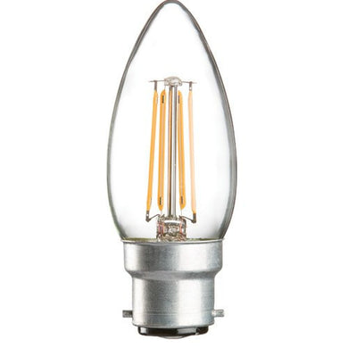 Replacement Lamps - 4 Watt 35mm 3000K LED Candle Lamp - Bayonet Cap (B22), Clear Finish