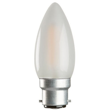 Replacement Lamps - 4 Watt 35mm 3000K LED Candle Lamp - Bayonet Cap (B22), Frosted Finish