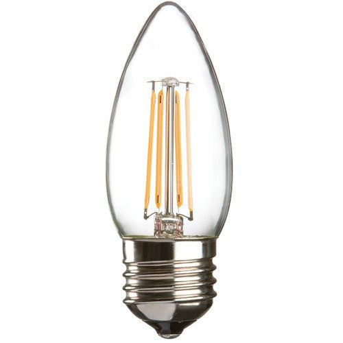 Replacement Lamps - 4 Watt 35mm 3000K LED Candle Lamp - Edison Screw Cap (E27), Clear Finish