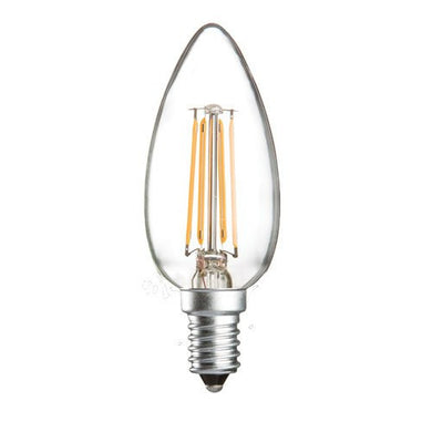 Replacement Lamps - 4 Watt 35mm 3000K LED Candle Lamp - Small Edison Screw Cap (E14), Clear Finish