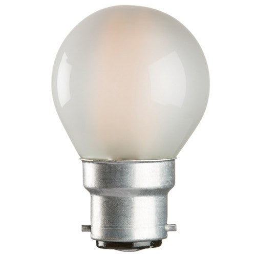 Replacement Lamps - 4 Watt 45mm 3000K LED Golf Ball Lamp - Bayonet Cap (B22), Frosted Finish