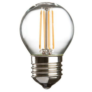 Replacement Lamps - 4 Watt 45mm 3000K LED Golf Ball Lamp - Edison Screw Cap (E27), Clear Finish