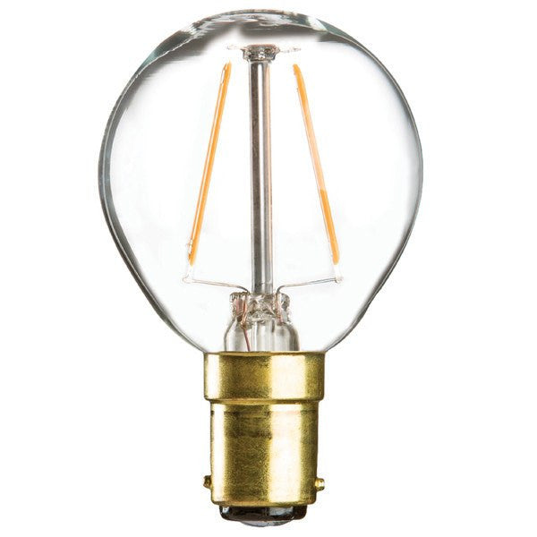 Replacement Lamps - 4 Watt 45mm 3000K LED Golf Ball Lamp - Small Bayonet Cap (B15d), Clear Finish