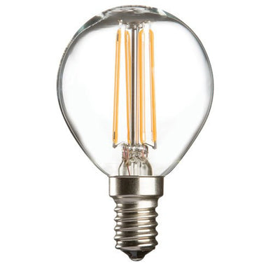 Replacement Lamps - 4 Watt 45mm 3000K LED Golf Ball Lamp - Small Edison Screw Cap (E14), Clear Finish