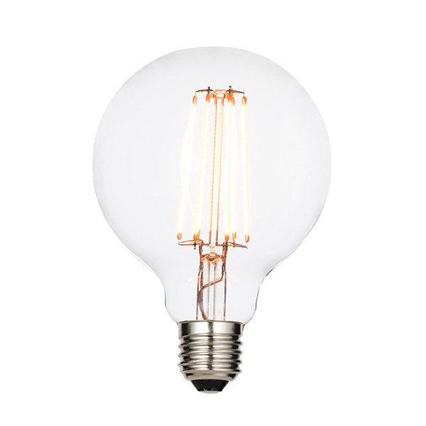 Replacement Lamps - 6 Watt Warm White (1800K) LED Filament Edison Screw (E27) Clear 95mm Globe Lamp