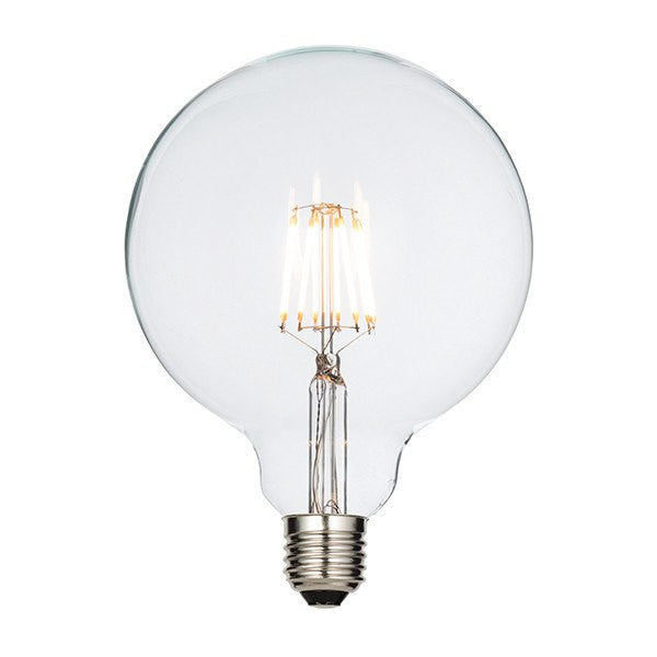 Replacement Lamps - 7 Watt Warm White (2700K) LED Filament Edison Screw (E27) Clear 125mm Globe Lamp