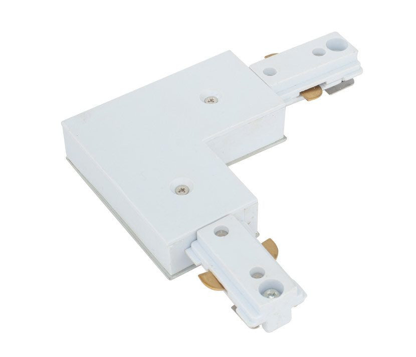 Retail Display Lighting - White Single Circuit Track L Connector