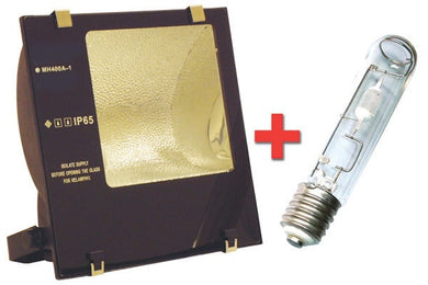 Security Lighting - 400 Watt Metal Halide IP65 Floodlight With Lamp And Photocell