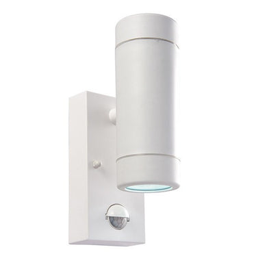 Security Lighting - Icarus 2 X 2.5 Watt IP44 Cool White (6500K) LED Black Up/Down PIR Wall Light