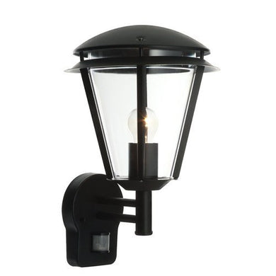 Security Lighting - Inova IP44 Black PIR Wall Lantern