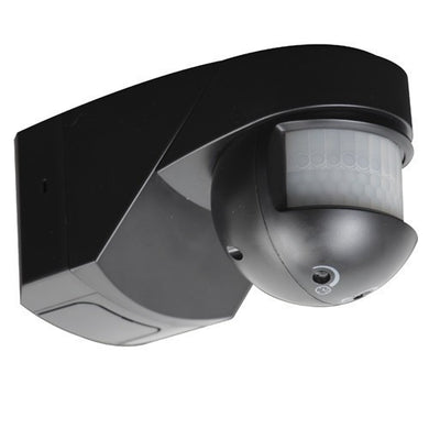 Security Lighting - IP55 200° Black Professional Outdoor PIR Motion Sensor