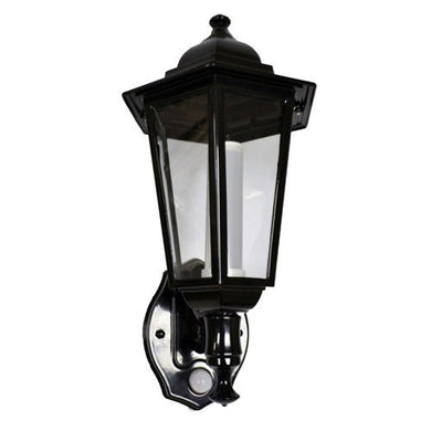 Security Lighting - P-Lux LED Traditional Hi-Lo Black Wall Lantern