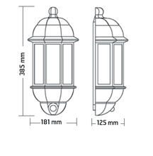 Security Lighting - P-Lux LED Traditional Hi-Lo Five Panel White Half Lantern