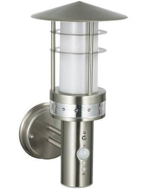 Security Lighting - Pagoda Stainless Steel PIR Wall Lantern