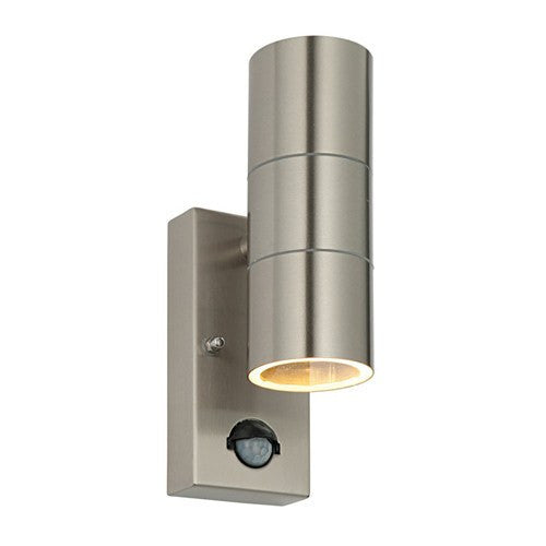 Security Lighting - Palin 35 Watt IP44 Stainless Steel PIR Up/Down Wall Light